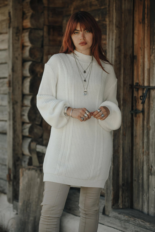 Abbey knitted kleed - Off White