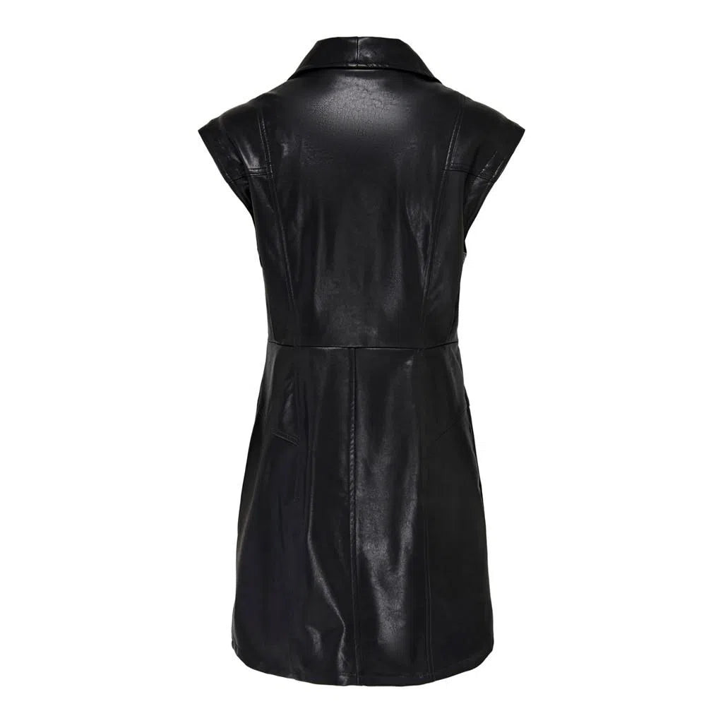 Camila faux leather biker dress - Black