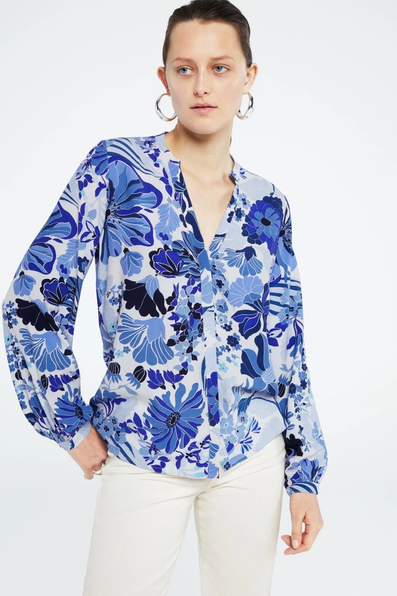 Fabienne Chapot frida collar blouse - Riad blue/Caribbean