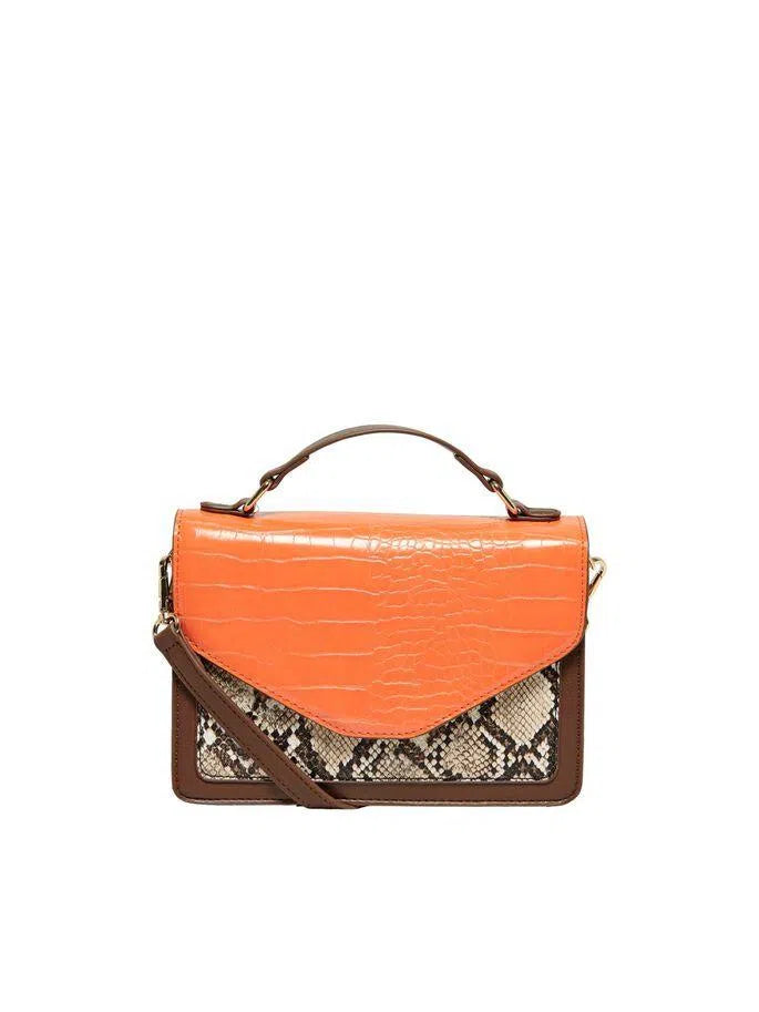 Gina snake crossover bag orange/brown - Orange/Brown